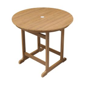 HIPS Patio Bar Table with Umbrella Hole(1.97"), Teak