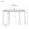 Outdoor Gazebo Steel Fabric Round Soft Top Gazebo;  Outdoor Patio Dome Gazebo with Removable Curtains