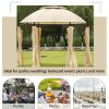 Outdoor Gazebo Steel Fabric Round Soft Top Gazebo;  Outdoor Patio Dome Gazebo with Removable Curtains