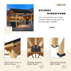 Small wood pergola; 11x12 FT Solid Wood Gazebo with Waterproof Asphalt Roof;  Outdoor Permanent Hardtop Gazebo Canopy for Patio;  Garden;  Backyard
