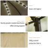 Outdoor Gazebo Steel Fabric Round Soft Top Gazebo;  Outdoor Patio Dome Gazebo with Removable Curtains