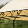 Outdoor Gazebo Steel Fabric Round Soft Top Gazebo;  Outdoor Patio Dome Gazebo with Removable Curtains