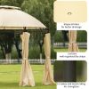 Outdoor Gazebo Steel Fabric Round Soft Top Gazebo;  Outdoor Patio Dome Gazebo with Removable Curtains