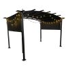 12 x 9 Ft Outdoor Pergola Patio Gazebo; Retractable Shade Canopy; Steel Frame Grape Gazebo; Sun shelter Pergola for Gardens; Terraces; Backyard