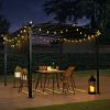 12 x 9 Ft Outdoor Pergola Patio Gazebo; Retractable Shade Canopy; Steel Frame Grape Gazebo; Sun shelter Pergola for Gardens; Terraces; Backyard
