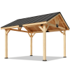 Small wood pergola; 11x12 FT Solid Wood Gazebo with Waterproof Asphalt Roof;  Outdoor Permanent Hardtop Gazebo Canopy for Patio;  Garden;  Backyard