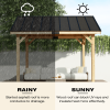 Small wood pergola; 11x12 FT Solid Wood Gazebo with Waterproof Asphalt Roof;  Outdoor Permanent Hardtop Gazebo Canopy for Patio;  Garden;  Backyard