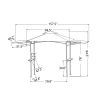 13Ft.Lx4.5Ft.W Iron Double Tiered Backyard Patio BBQ Grill Gazebo with Bar Counters&Extendable Shades; White