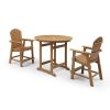 HIPS Patio Bar Table with Umbrella Hole(1.97"), Teak